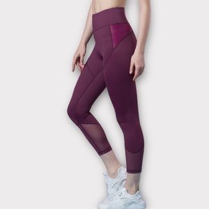 XXIV Active Womens Tempo Leggings XS 7/8 High Waisted Mesh Panels Gym Activewear